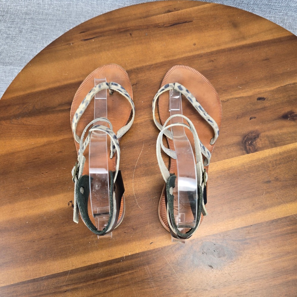 Joie A La Plage Womens Leopard Print Leather Gladiator Sandals Italy Size 35 - Picture 11 of 15
